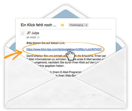 Bestätigungs eMail - ein Klick fehlt noch